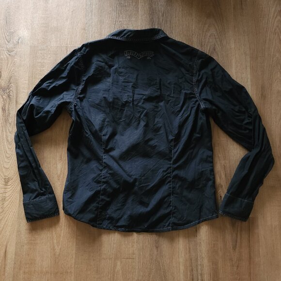 Harley Davidson Black Cotton Button up shirt - Picture 5 of 8